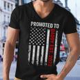 Firefighter Red Line Promoted To Daddy 2022 Firefighter Dad On Back Men V-Neck Tshirt