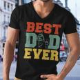 Firefighter Retro Best Dad Ever Firefighter Daddy Happy Fathers Day V3 Men V-Neck Tshirt