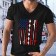 Fishing Lover Usa American Flag Fishing Rod Men V-Neck Tshirt