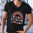 Funny 4Th Of July American Retro Rainbow Men V-Neck Tshirt