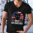 Funny 4Th Of July Cat American Flag Men V-Neck Tshirt