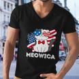 Funny 4Th Of July Great American Flag Cute Cat Men V-Neck Tshirt