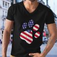 Funny Dog Paw American Flag Cute 4Th Of July Men V-Neck Tshirt