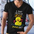 Funny Duck Ducks Rubber Gift Men V-Neck Tshirt