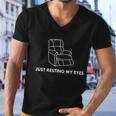 Funny Just Resting My Eyes Dad Jokes Fathers Day Men V-Neck Tshirt