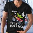 Funny KidsRex Dinosaur Monster Truck Gift 4Th Birthday Boys And Girls Gift Men V-Neck Tshirt