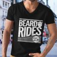 Funny Mens Beard Rides Gift Funny Vintage Distressed Mens Beard Gift Men V-Neck Tshirt