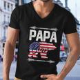 Funny Papa Bear American Flag 4Th Of July Men V-Neck Tshirt
