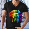 Gay Pride Lips V2 Men V-Neck Tshirt