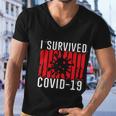 I Survived Covid19 Distressed Men V-Neck Tshirt