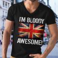 Im Bloody Awesome British Union Jack Flag Men V-Neck Tshirt