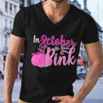 In October We Wear Pink Breast Cancer Awareness Pumpkin Men V-Neck Tshirt