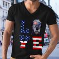 Irish Wolfhound Love Dog American Flag 4Th Of July Usa Funny Gift Men V-Neck Tshirt