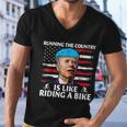 Joe Biden Falling Off Bike Running The Country Is Like Riding A Bike V4 Men V-Neck Tshirt