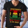 Juneteenth Celebrating Black Freedom 6-19-1865 Breaking The Chains Men V-Neck Tshirt