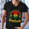 Juneteenth Emancipation Day Vintage Cool Melanin Black Pride Gift V3 Men V-Neck Tshirt