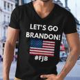 Lets Go Brandon Fjb American Flag Men V-Neck Tshirt