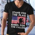 Memorial Day Patriotic Military Veteran American Flag Stand For The Flag Kneel For The Fallen Men V-Neck Tshirt
