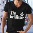 Mens The Grillfather Funny Grilling Grill Father Dad Grandpa Bbq Men V-Neck Tshirt