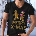 Merry X-Mas Funny Gingerbread Couple Tshirt Men V-Neck Tshirt