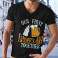 Our First Fathers Day Together Dad And Son Daughter Men V-Neck Tshirt