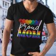 Proud Mom Mothers Day Gift Lgbtq Rainbow Flag Gay Pride Lgbt Gift V2 Men V-Neck Tshirt