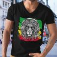 Rasta Lion With Glasses Smoking A Joint Men V-Neck Tshirt