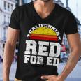 Red For Ed California Sunset Disstressed Men V-Neck Tshirt