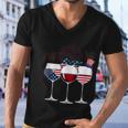 Red White And Blue Wine Glass 4Th Of July Men V-Neck Tshirt