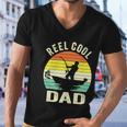 Reel Cool Dad Fathers Day Fisherman Funny Fishing Vintage Men V-Neck Tshirt