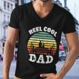 Reel Cool Dad Fisherman Daddy Funny Fathers Day Men V-Neck Tshirt