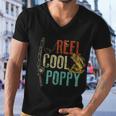 Reel Cool Poppy Fishing Grandpa Gift Fathers Day Fisherman Men V-Neck Tshirt