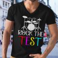 Rock The Test Teacher Test Day Testing Day Funny Teacher Men V-Neck Tshirt
