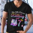 Roller Skate 7Th Birthday Shirt 7 Year Old Girl Party Outfit Men V-Neck Tshirt