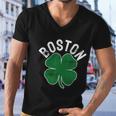 Shamrock Massachusetts Boston St Patricks Day Irish Green Graphic Design Printed Casual Daily Basic Men V-Neck Tshirt
