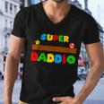 Super Daddio Retro Video Game Tshirt Men V-Neck Tshirt