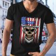 Uncle Sam Skull 4Th Of July American Flag Usa Men V-Neck Tshirt