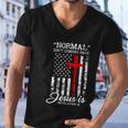 Usa Flag Normal Isnt Coming Back But Jesus Is Revelation Men V-Neck Tshirt