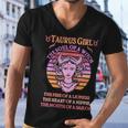 Vintage Taurus Girl Zodiac Birthday Men V-Neck Tshirt