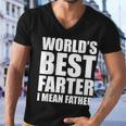 Worlds Best Farter I Mean Father Funny Dad Logo Tshirt Men V-Neck Tshirt