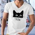 Black Cat Meow Cat  Meow Kitty Funny Cats Kitty  Men V-Neck Tshirt