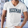Bozeman Montana Mt Vintage Athletic Sports Navy Design Men V-Neck Tshirt