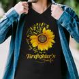 Firefighter Sunflower Love My Life As A Firefighters Wife Men V-Neck Tshirt