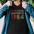 38Th Birthday 1984 Made In 1984 Awesome Since 1984 Birthday Gift Men V-Neck Tshirt