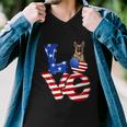 4Th Of July Patriotic Love German Shepherd American Flag Gift Men V-Neck Tshirt
