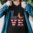 4Th Of July Patriotic Love German Shepherd Dog American Flag Gift Men V-Neck Tshirt