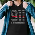 911 Is My Work Number Funny Firefighter Hero Quote Men V-Neck Tshirt