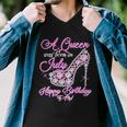 A Queen Was Born In July Fancy Birthday Graphic Design Printed Casual Daily Basic Men V-Neck Tshirt