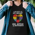 Autism Awareness Dad Mom Daughter Autistic Kids Awareness Men V-Neck Tshirt