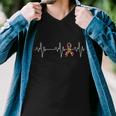 Autism Ribbon Heartbeat Pulse Tshirt Men V-Neck Tshirt